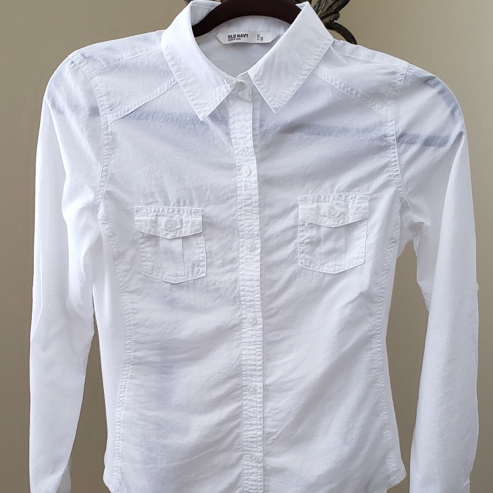Old Navy Womens White Button Down Small